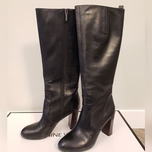 Nine West tall black boots, size 8.5